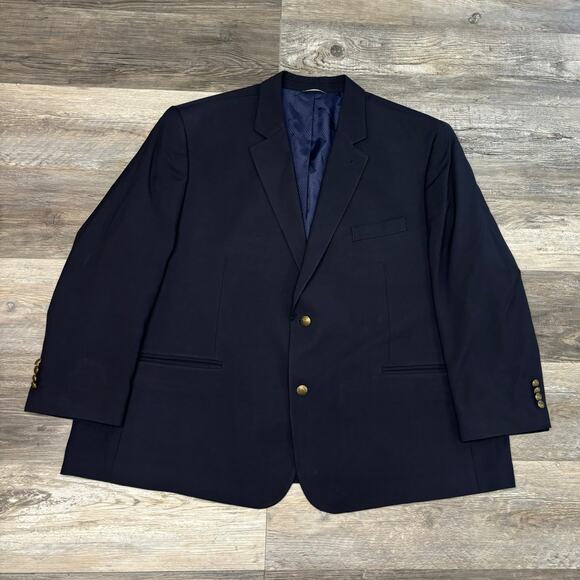 Oak Hill Blue 54 Perfect Fit 2 Button Single Breasted Notch Sports Coat Blazer - Picture 2 of 15